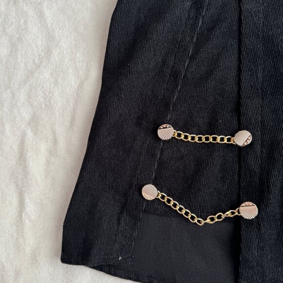 Shein Black Corduroy Chain Mini Skirt - Picture 4 of 7